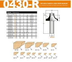 Netmak Elmas Uçlu Rulmanlı Radüs El Freze Bıçağı 33x10x57 430-R10