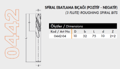 Netmak Pozitif Negatif 10x32x10mm 2+2 Elmas CNC Bıçağı 442-04
