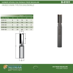 Netmak Karbür Gövdeli DIA Parmak Freze Bıçağı 12x25x12 Z2 D-0101-05