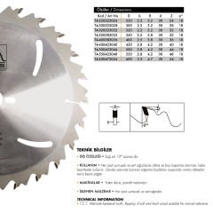 Netmak Elmas Uçlu BG Form Ağaç Kesim Daire Testeresi 300x3.2x30 Z=28 T4-300323028