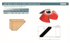 Netmak 45' Profil Freze Bıçağı 0695-01 D140 d30 Z3