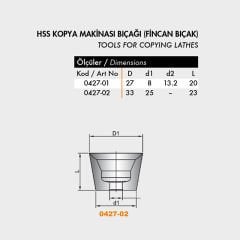 Netmak HSS Kopya Makinası Bıçağı (Fincan Bıçak) 0427-02