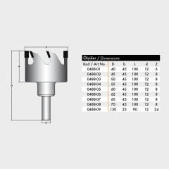 Netmak Buat Yeri Açma Bıçağı 65x45x100 d=12