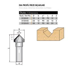 Netmak DIA Saplı Profil Freze Bıçağı 38x19x85 d=20 Z=2
