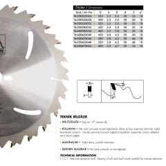 Netmak Sert Metal BG Formlu Ahşap Kesim Testeresi 320x3.2/2.2x30 Z=32